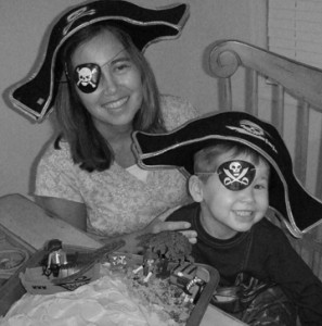 Celebrating an early 4th birthday with "Captain Babycakes"