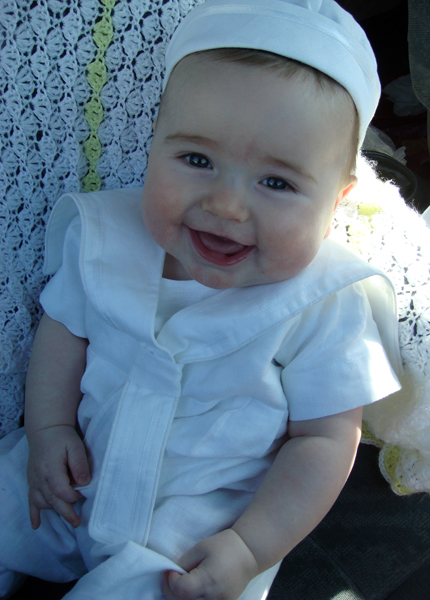 Our sailor boy on his baptism day