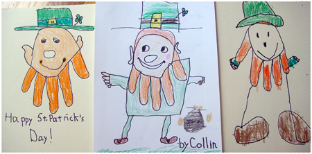 Handprint Leprechauns by The Boys!
