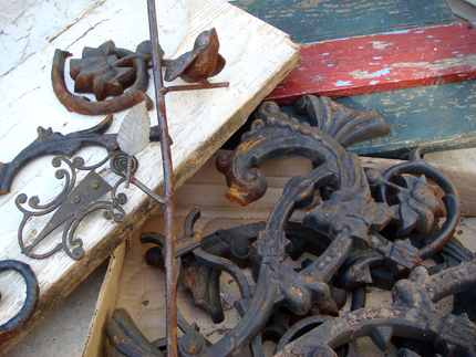 Old iron bits and pieces & chipped wood scraps - all free!