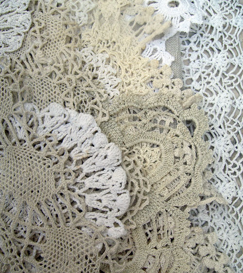 A box full of beautiful vintage lace from dearest Madeline