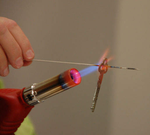 Barbara experimenting with Mike's old key