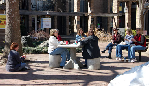 Enjoying lunch outside!