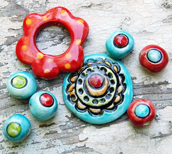 Ceramic beads and pendants by Jangles