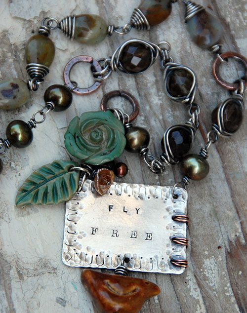 fly-free-beads-and-beyond I pared down this version by taking out the riveting, but still kept a subtle element of mixed metals.