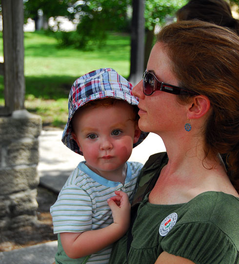 My sis-in-law and with my youngest nephew, the little chubbins.  He's just 8 days older than my youngest.