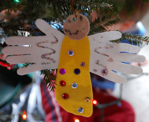Angel made from tiny hands and a foot