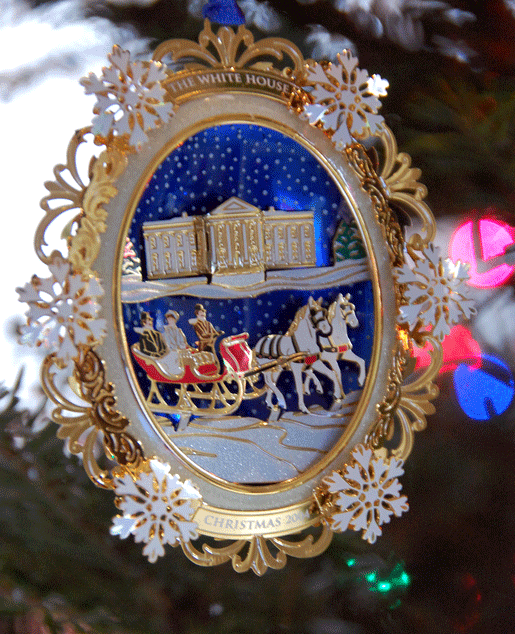One from the annual White House Christmas ornament collection