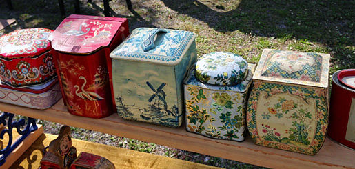 Vintage Tins at Schupp's Grove Flea Market