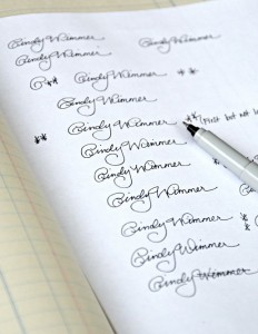 Logo signature in the works