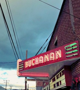 Buchanan neon movie sign