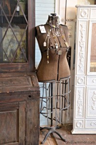 Metal cage antique dress form