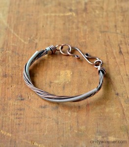Coiled wire bracelet by Cindy Wimmer