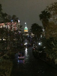 The Riverwalk at night