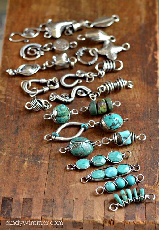 Turquoise and wire links by Cindy Wimmer